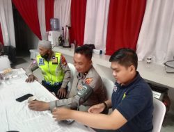 Pada Arus Balik Lebaran Sejumlah Pospam di Datangi Tim Dokkes guna mengecek kesehatan Anggota