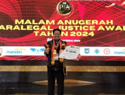 Kepala Desa Namang H. Muhammad Zaiwan S.A.P Raih 3 Kategori Penghargaan di Pararegal Justice Award