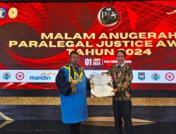 Kaleb Kurni, SH. NL. P Raih Penghargaan Paralegal Justice Award Yang Kedua