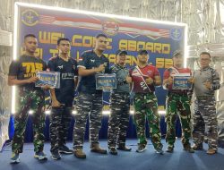 KRI TELUK CALANG-524 KEMBALI LAKSANAKAN DUKUNGAN SERPAS SATGAS PAMTAS KEWILAYAHAN PAPUA YONIF 614/AJP DAN YONIF 715/MOTULIATO