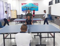 Jaga Stamina dan Kebugaran Fisik, Satlinlamil 3 Gelar Kejuaraan Tenis Meja