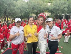 Ratusan Anggota Kosgoro 1957 Antusias Ikuti Senam Sehat Bareng Trisya Suherman di Golkar DKI