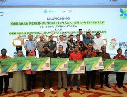 DANLANTAMAL I HADIRI LAUNCHING GERAKAN PERLINDUNGAN TENAGA RENTAN DAN GERAKAN GOTONG ROYONG LINDUNGI PEKERJA RENTAN MELALUI PROGRAM SEJAHTERAKAN PEKERJA SE- SUMUT