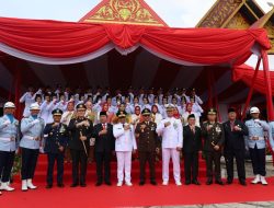 LANAL DUMAI IKUTI UPACARA PENGIBARAN SANG MERAH PUTIH DALAM RANGKA HUT KE-79 KEMERDEKAAN NEGARA REPUBLIK INDONESIA TAHUN 2024