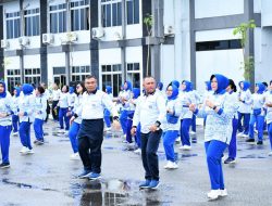 JALASENASTRI KORCAB I DJA I LAKSANAKAN OLAHRAGA BERSAMA SAMBUT HUT KE-78 JALASENASTRI TAHUN 2024