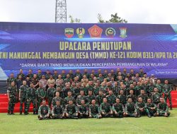 DANLANAL DUMAI HADIRI UPACARA PENUTUPAN TMMD KE-121 TAHUN 2024 DI KABUPATEN KAMPAR RIAU