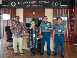 Perkuat Kerjasama, Kepala Cabang PT. Pelni Pontianak Silaturahmi Kepada Danlantamal XII