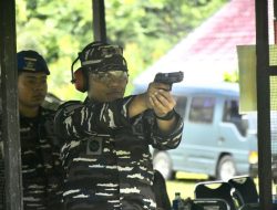 ASAH NALURI TEMPUR PRAJURIT, LANAL SIMEULUE LAKSANAKAN LATIHAN RUTIN MENEMBAK DAN MENEMBAK PISTOL EKSEKUTIF FORKOPIMDA KABUPATEN SIMEULUE