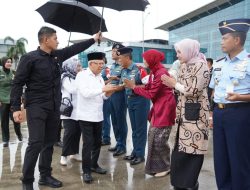 Danlanal Bintan Turut Sambut Kedatangan Wakil Presiden RI Kunjungan Kerja di Tanjungpinang