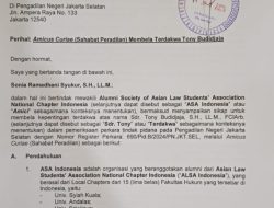 ALSA Indonesia dan ASA Indonesia Mengajukan Amicus Curiae Untuk Pembelaan Advokat Tony Budidjaja
