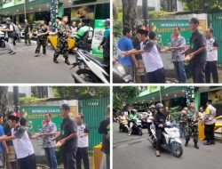 RAKYAT bersama TNI, Cinta kita ABADI, Pgs Danramil 01/Tamansari Mayor Cpl Reka Kurniawan, S.I.P Pimpin Langsung Pembagian Takjil Gratis