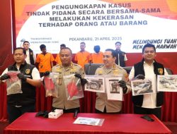 Polda Riau Tangkap Empat Debt Collector Yang Terlibat Pengrusakan dan Intimidasi