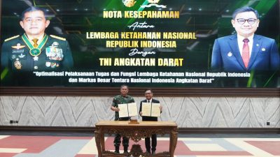 Perkuat Ketahanan Nasional, TNI AD dan Lemhannas Teken Nota Kesepahaman
