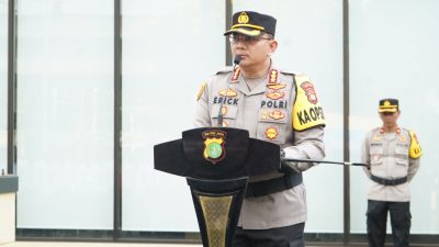 Kapolres Metro Jakarta Utara Pimpin Apel Pelantikan Kasat Tahti, Dihadiri 398 Personel