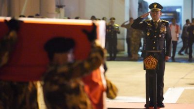 Kasad Pimpin Pelepasan Tiga Jenazah Prajurit TNI Satgas UNIFIL